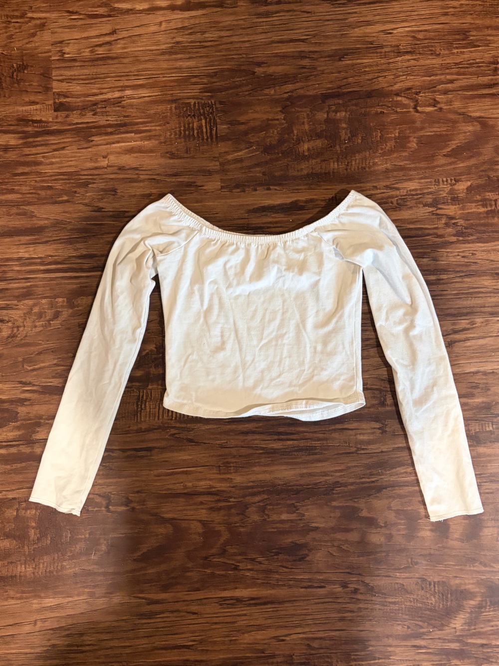 BDG Urban Outfitters Cream off the shoulder Long Sleeve Top